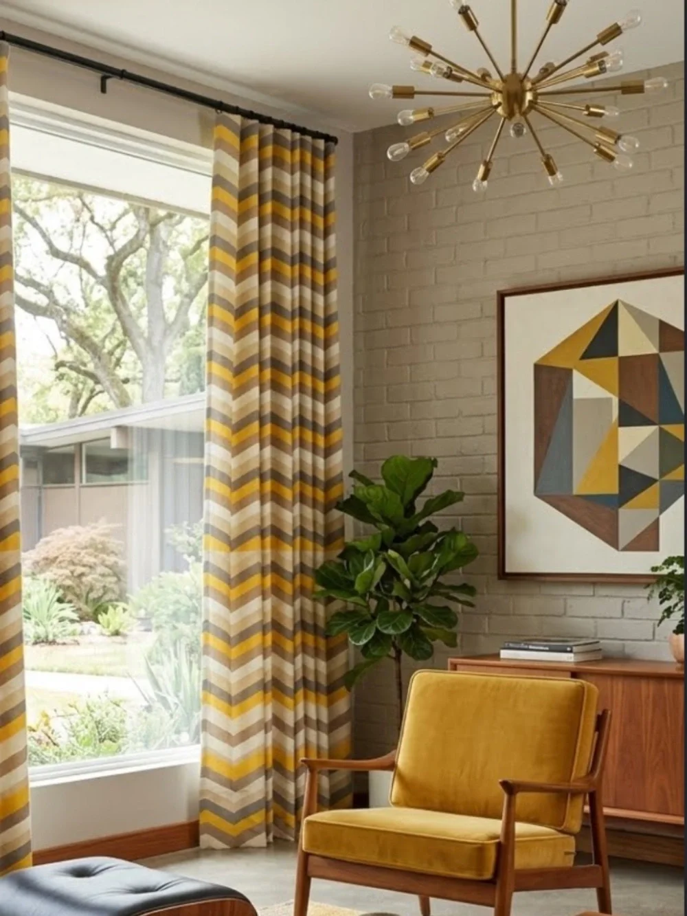 Chevron curtain panel NWOT